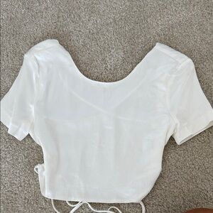 Elegant White Backless Crop Top